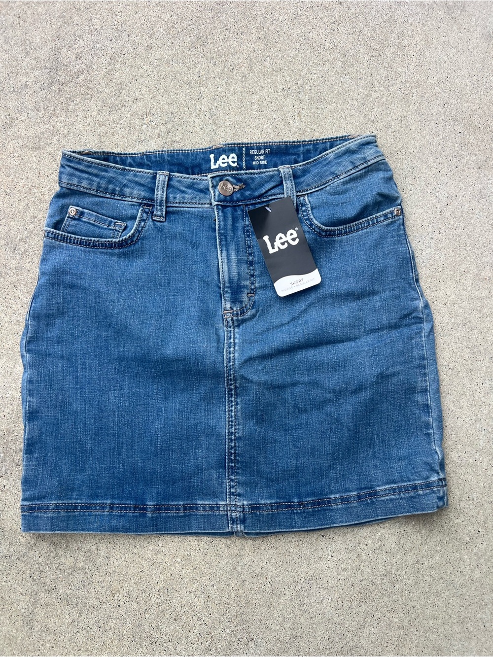 Lee Classic Medium Blue Denim Mini Skirt
